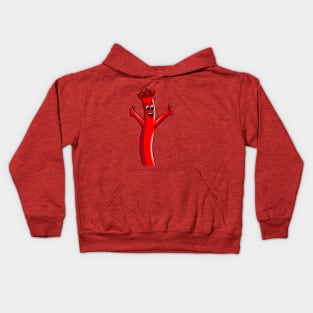 Red Wacky Waving Tube Man Portrait Kids Hoodie